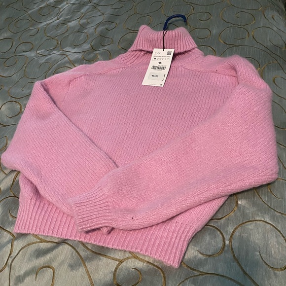 Zara Sweaters - Zara light pink turtleneck sweater